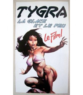 TYGRA FIRE AND ICE - PROMO STICKER - FRAZETTA
