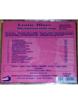 EROTIC BLUES  Afro-American erotic songs