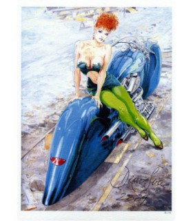 Denis Sire - Ex Libris Pin up Moto
