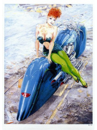 Denis Sire - Ex Libris Pin up Moto