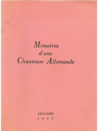 MEMOIRES D'UNE CHANTEUSE ALLEMANDE